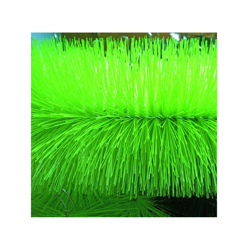 水族箱锦鲤鱼池过滤毛刷底滤材料十字304不锈钢1.6芯绿色优质毛刷