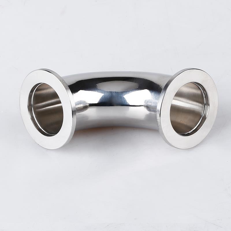 304不锈钢真空弯头快装卡箍式90度直角快卸法兰弯管KF16 25 50 40