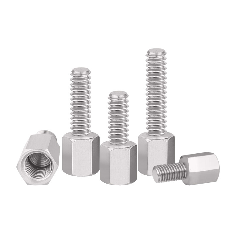 4#-40美/英制镀镍六角铜柱单通隔离柱电脑机箱主板螺丝单头铜螺柱