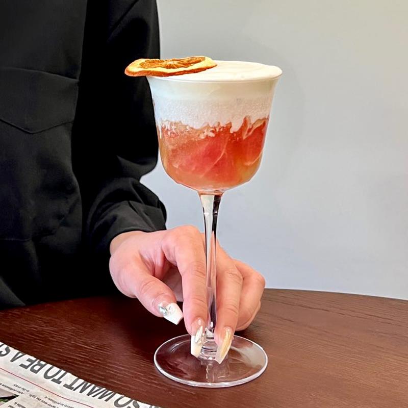 ins风阔口果汁杯玻璃杯咖啡厅奶茶冷饮杯鸡尾酒饮品杯饮料水杯子