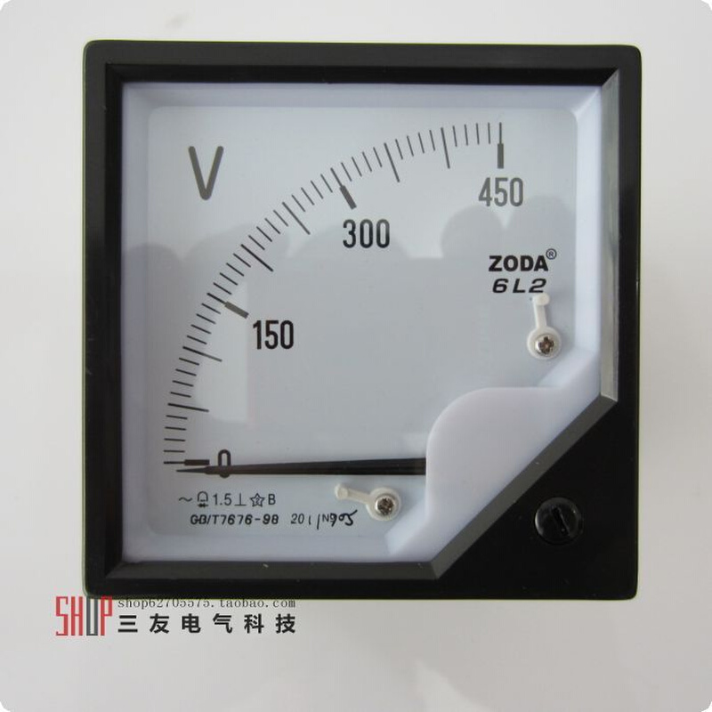 6L2交流电流表50A100A200A300A400A指针式电压表6L2-450V机械安装