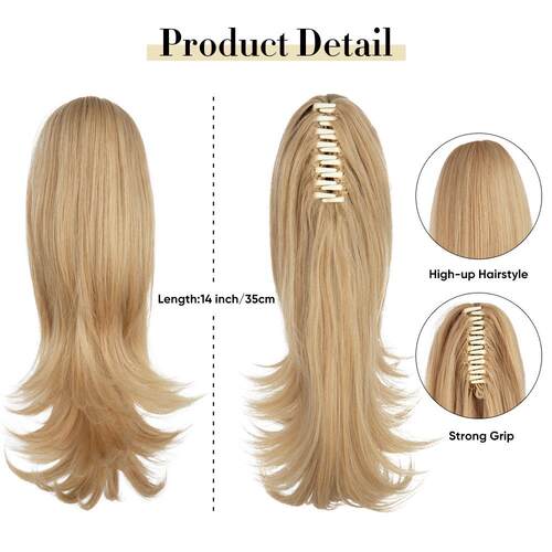 欧美抓夹马尾假发女自然梨花卷虎爪卷马尾hair ponytail