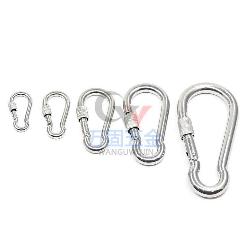 304不锈钢弹簧扣 登山扣安全扣 带母弹簧扣 狗链扣 挂钩扣 链接扣
