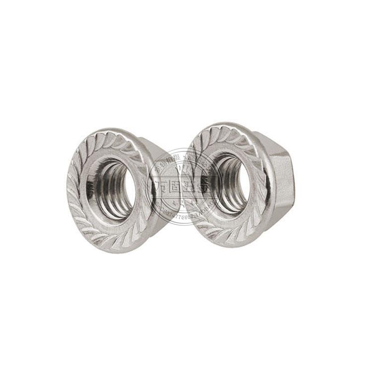 304不锈钢法兰螺母法兰螺帽 防滑螺母M3M4M5M6M8M10M12M14M16