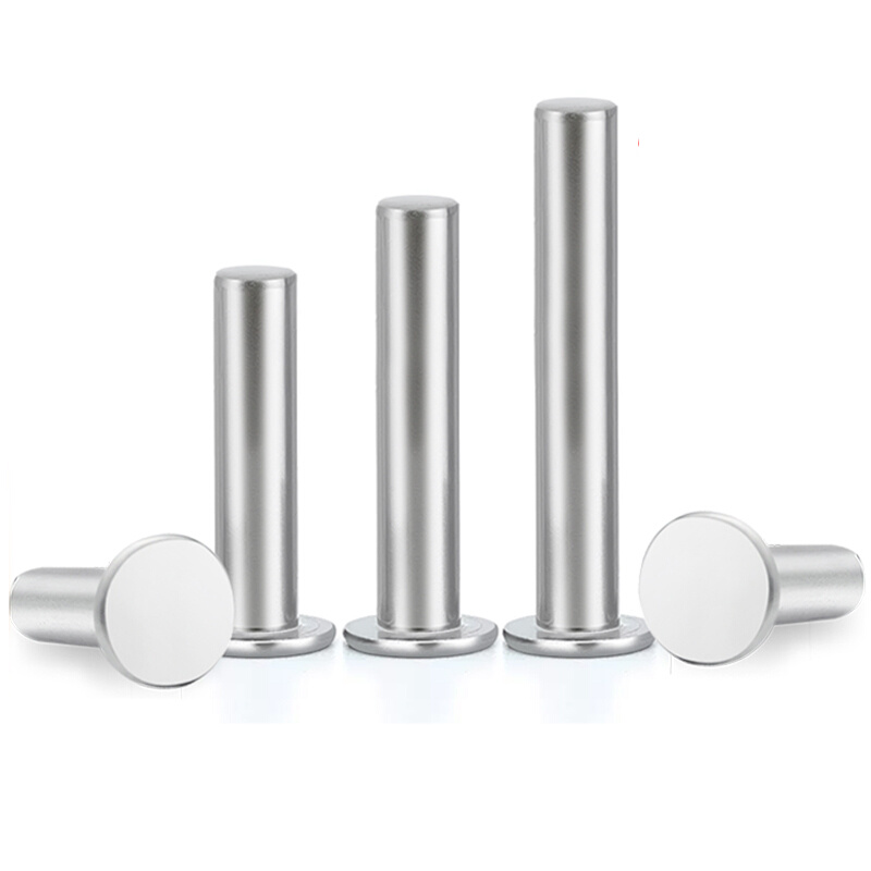 304不锈钢平头实心铆钉敲击式平帽铆钉扁平头小铆钉M2M3M4M6M8