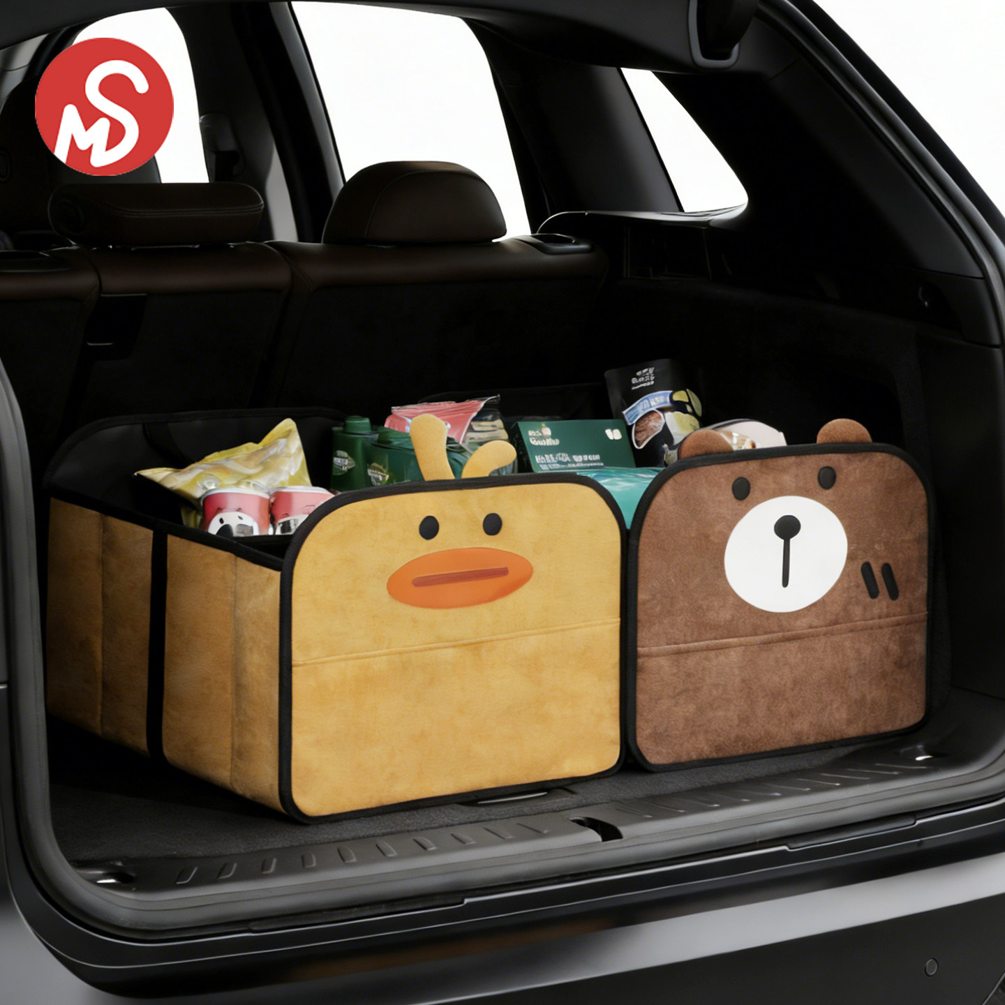 收纳箱车用后备箱可折叠汽车整理箱大容量车载储物盒卡通车内装饰