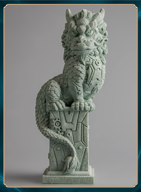 吉祥物鱼缸摆件装饰青龙茶宠招财工艺品镇纸砂石造景文房