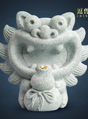 国潮小猫茶宠狮子中式精品装饰桌面办公室摆件福禄居家长寿