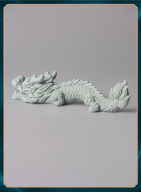 家居造景茶宠国潮桌面假山创意新鱼缸一条装饰好龙中式摆件砂石青