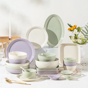 陶瓷餐具高级感菜盘子高颜值米饭碗家用法式 麦德龙ins风摩卡新款