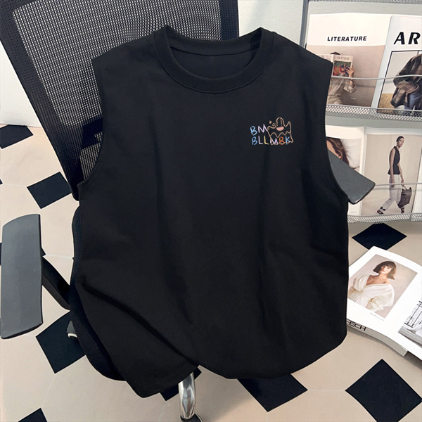 美式100%纯棉时尚字母背心T恤夏季小众个性设计ins情侣装无袖上衣,女装/女士精品,T恤,淘宝优惠券,粉丝福利购,淘宝优惠卷