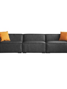 极简轻奢风促 新皮沙发小户型组合现代简约客厅三人位北欧双人意式