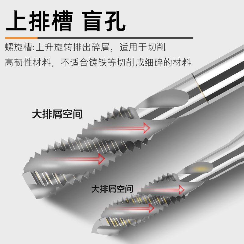 进口UT丝锥含g钴螺旋先端机用丝攻M2M3M4M5M6M8不锈钢铝用丝锥