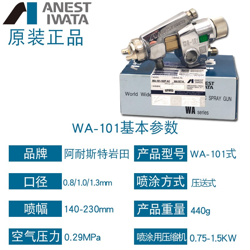 日本岩田WA-101-082p/102p/132p/152P 往复机新款WIDER1A自动喷枪