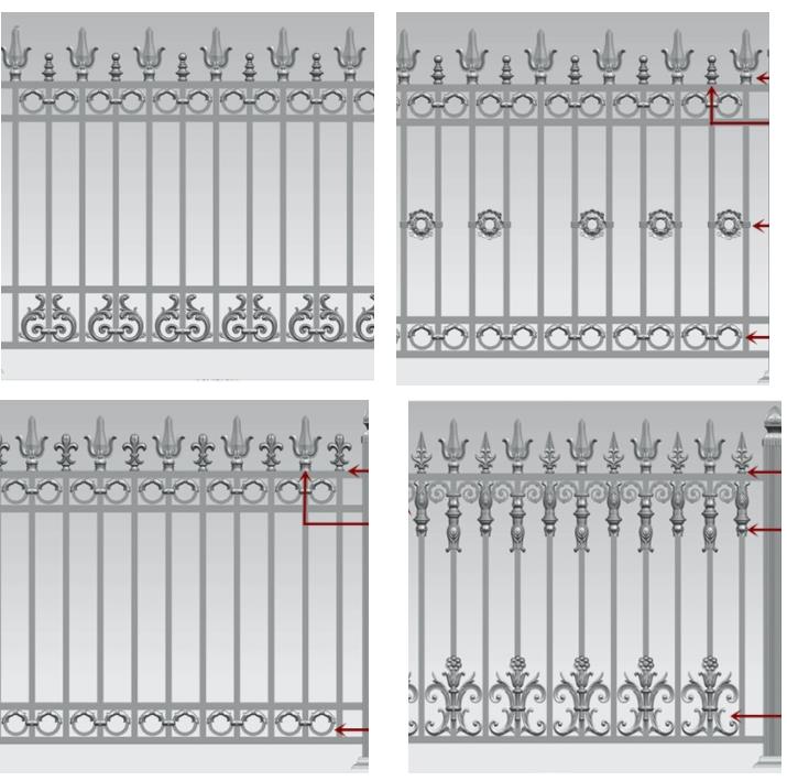 铝艺院子围栏别墅庭院乡村户外铝合金阳台护栏围栏栏杆农村围墙