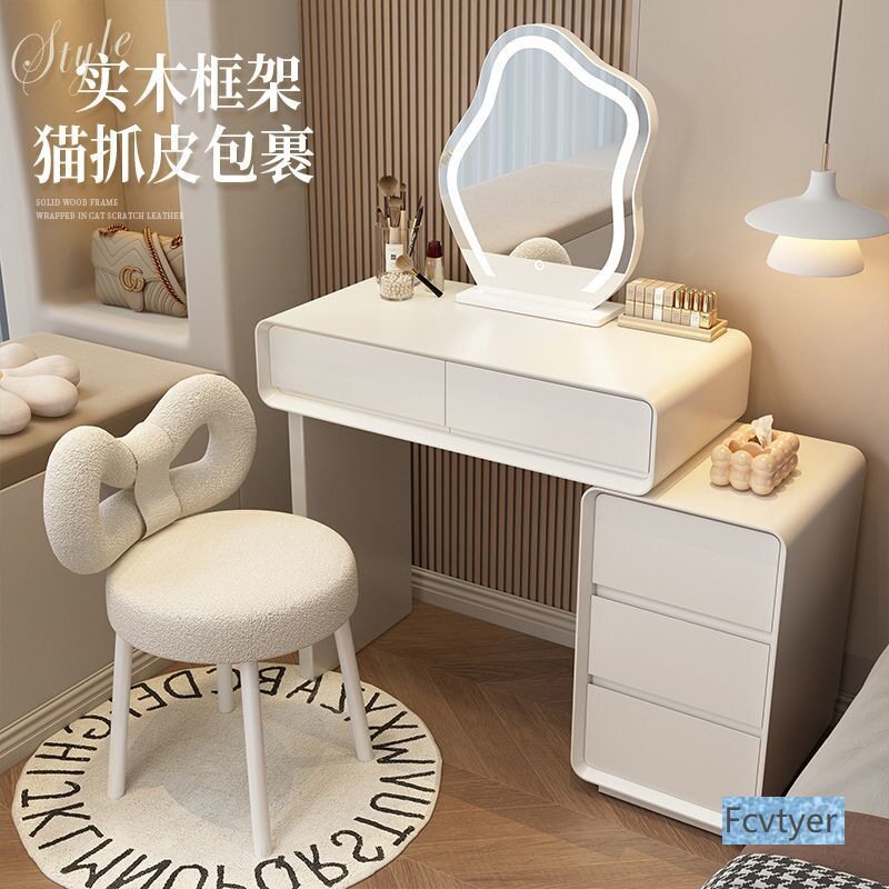 梦帆实木奶油风梳妆台斗柜