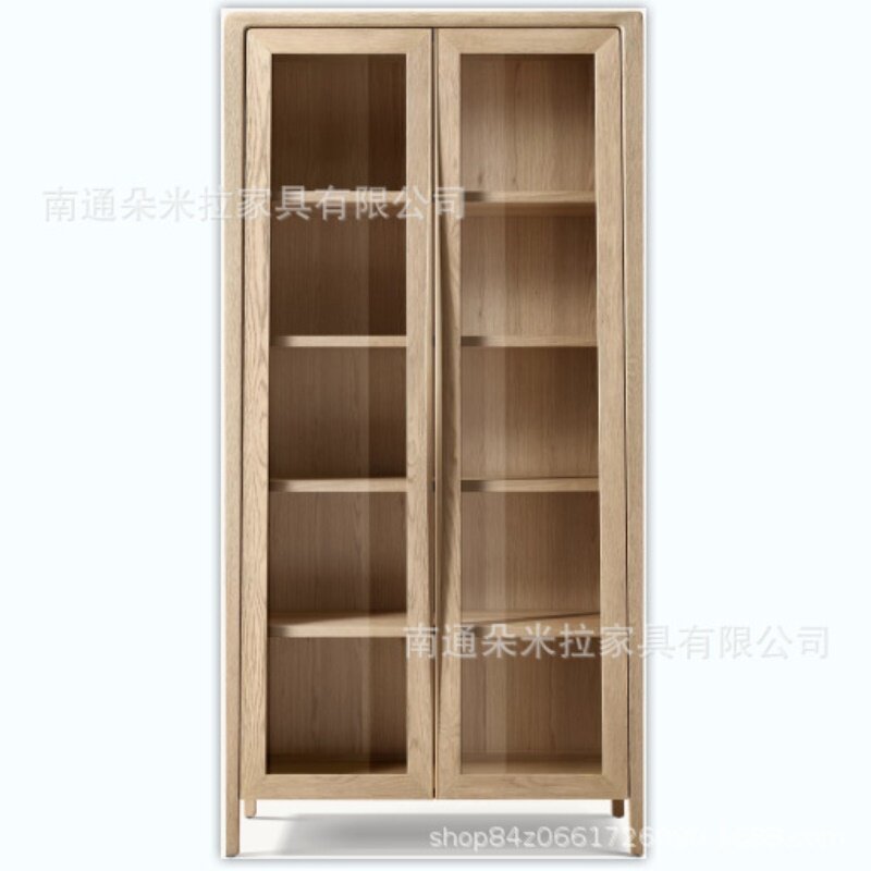 RH美式实木高端豪华别墅室内餐具柜玻璃门设计储物柜收纳柜书柜