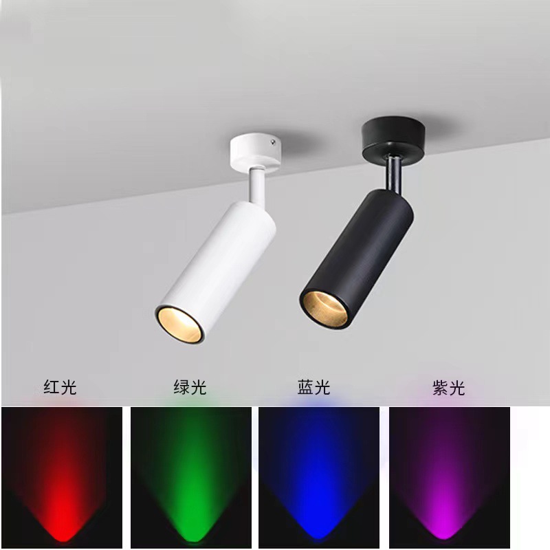 TRIAC客厅吸顶式轨道灯嵌入式长筒灯LED灯具餐厅商场可调角度明装