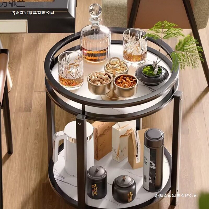 麻将桌双层圆形茶水架