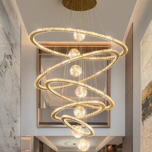 现代简约别墅挑空客厅吊灯复式楼中空大吊灯loft公寓轻奢水晶灯具