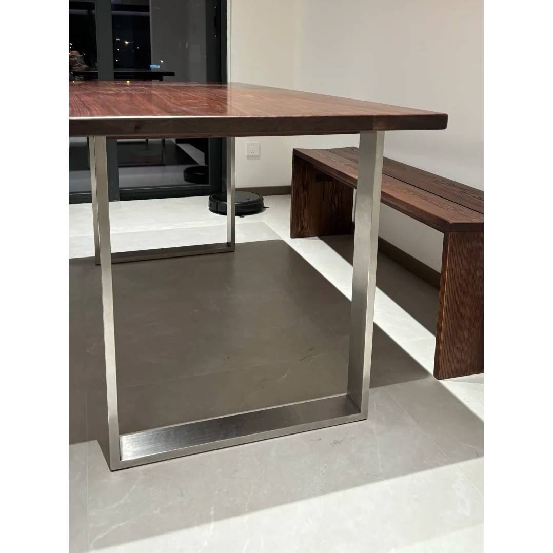 锈不餐支钢桌字支腿大板支架桌子腿腿撑台架口台吧50280腿腿书型