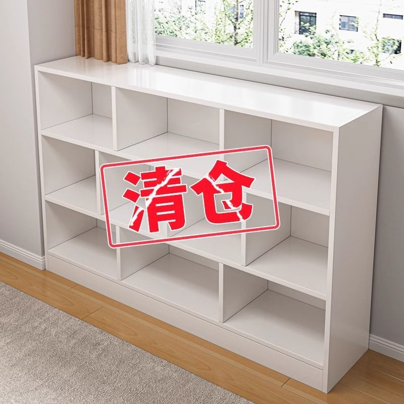 简易书架落地置物架多层家用小型书柜收纳储物柜客厅分层格子柜子