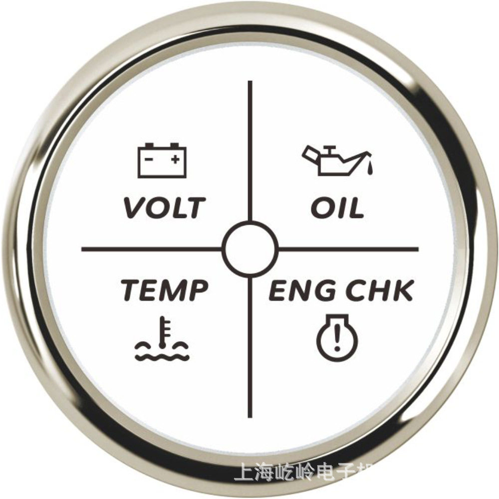52mm4合一组合报警表电压/油压/水温/发动机故障报警改装车船通用