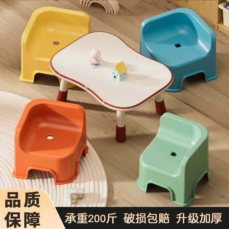 ?儿童塑料小凳子幼儿园靠背椅餐椅家用小板凳矮凳换鞋凳防摔洗澡