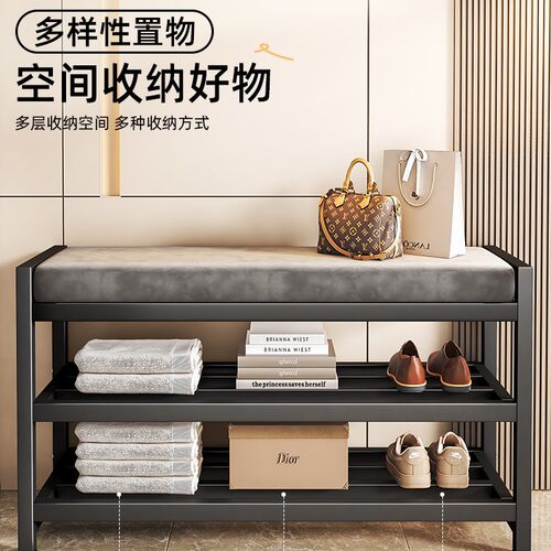 门外入户多层可置物换鞋凳鞋架