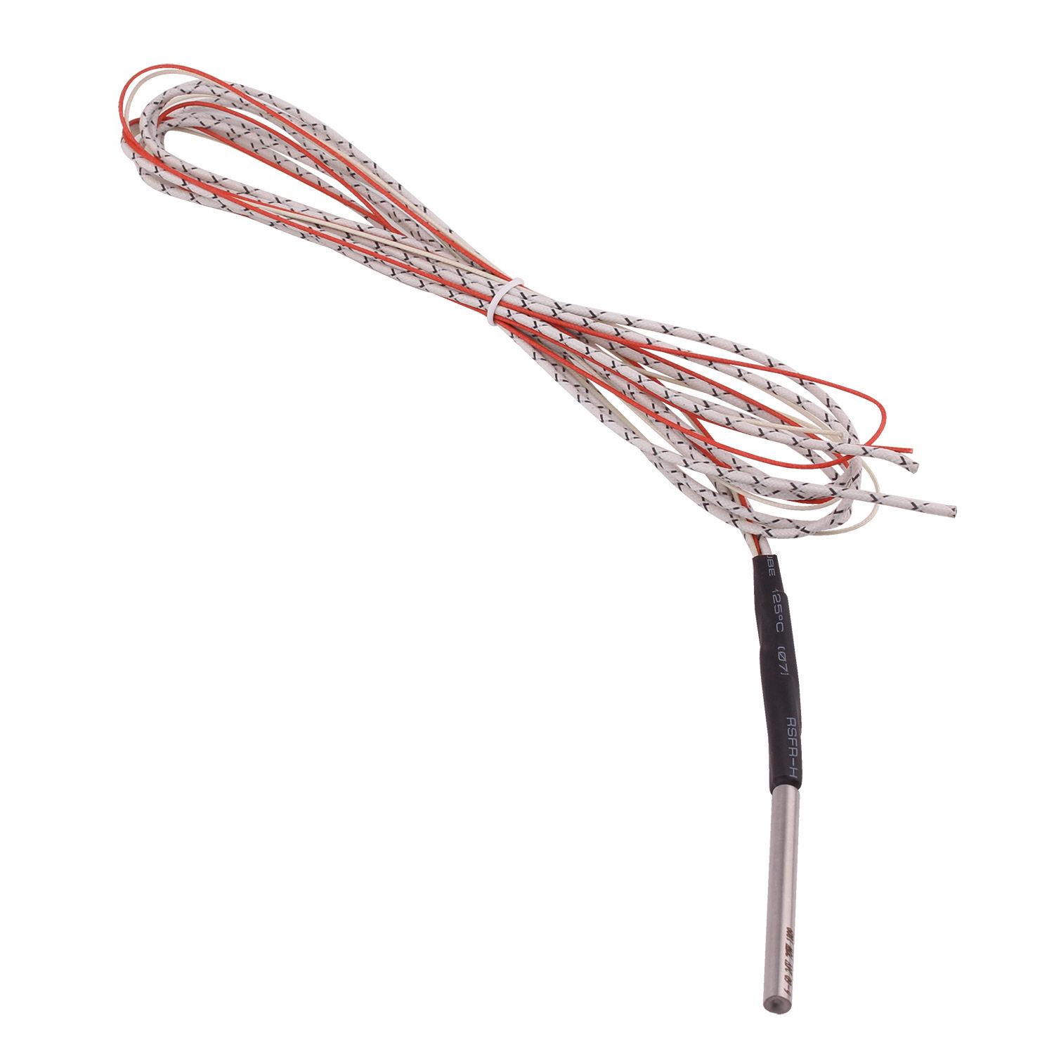 12V40W单头电热管直接出线4线带温控 内引线单端加热管 3D电热棒