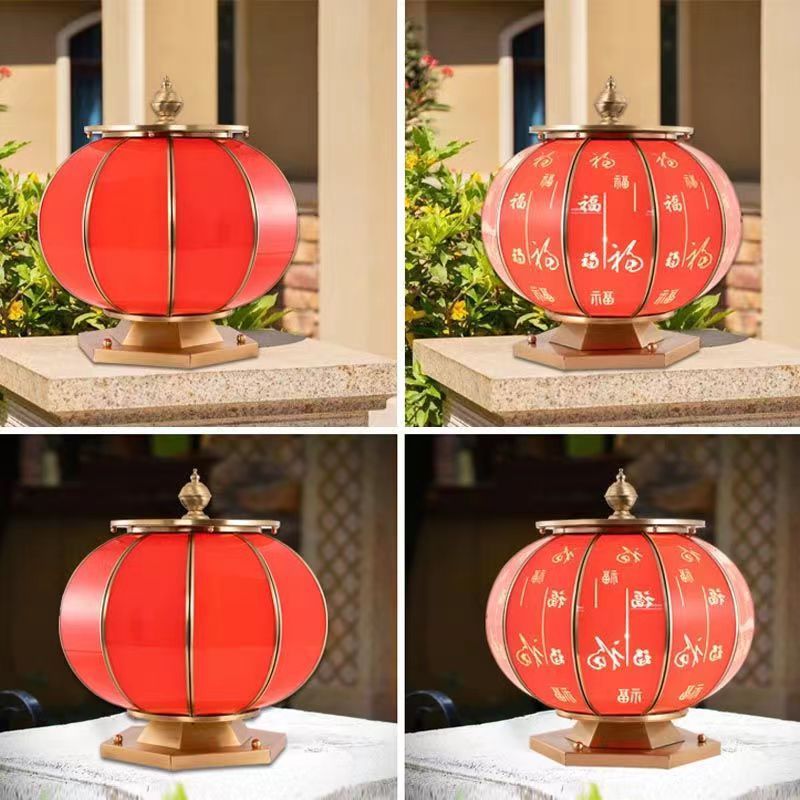 太阳能全铜防水庭院柱头灯