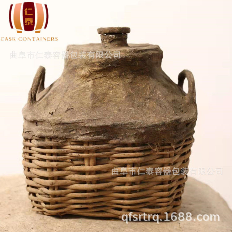 封坛窖藏老酒桑皮纸篓 桑皮纸酒篓仿古酒容器 山东供应桑皮纸酒篓