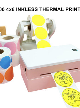 Wireless Thermal 4x6 Inkless  Label Printer Bluetooth+PC