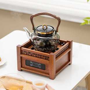 茶具电陶炉家用烧水泡茶煮茶器围炉煮茶炉 胡桃木电陶炉煮茶壶新款