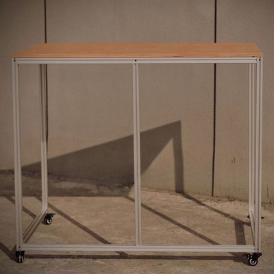 极简桦木书桌家用可移动铝型材学生写字桌子网红梳妆台民宿海洋板