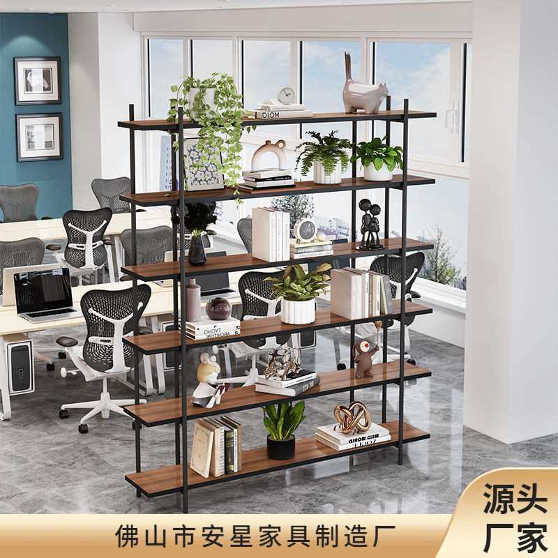 多层书架置物架落地家用铁艺收纳书柜小型简易钢木架子储物架书房