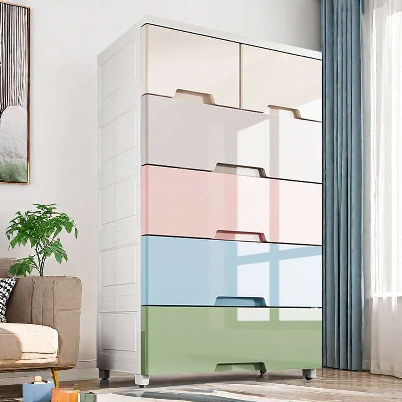 37/49/60cm抽屉式收纳柜储物整理箱盒塑料玩具多层柜子家用床头柜