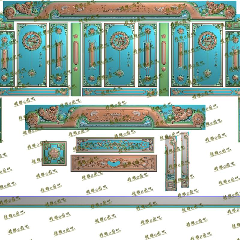 精雕图花鸟仙鹤狮子靠头灰度图精品新款喜从天降沙发兰亭序财源