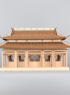 新中式禅意古建筑模型中国风玄关柜茶桌茶桌凉亭样板间售楼部摆件
