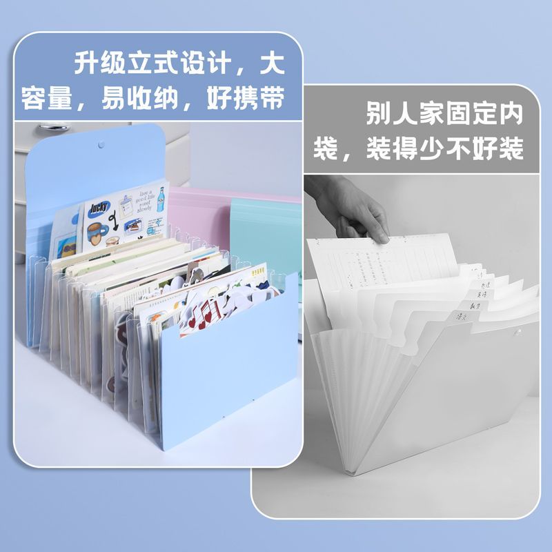 a6风琴夹大容量透明插页收纳册票据收据手账素材明信片小卡