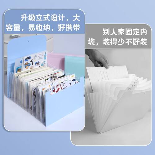 a6风琴夹大容量透明插页收纳册票据收据手账素材明信片小卡