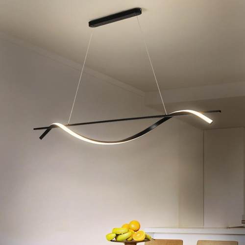 餐厅灯 吧台办公室现代简约北欧设计师创意长条形灯具极简LED吊灯