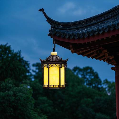 六角凉亭吊灯户外防水别墅大门灯笼阳台走廊过道屋檐庭院灯新中式