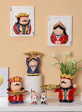 玄关钥匙收纳扑克牌立体摆件家居饰品装饰现代简约客厅棋牌室创意