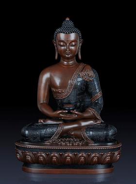 纯黄铜三宝佛释迦牟尼佛药师佛阿弥陀佛释迦摩尼佛像客厅装饰摆件