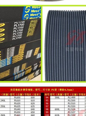橡胶多楔带PL1425 PL1435 PL1440 PL1442 PL1455多沟皮带传动带
