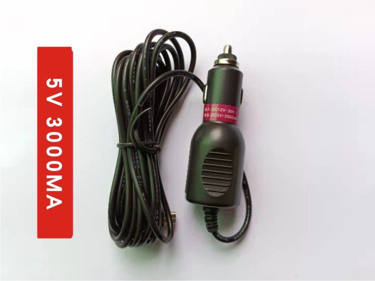 12-24V转5V1A1.5A2A2.5A3A车载行车记录仪电源线原装充电线弯头线