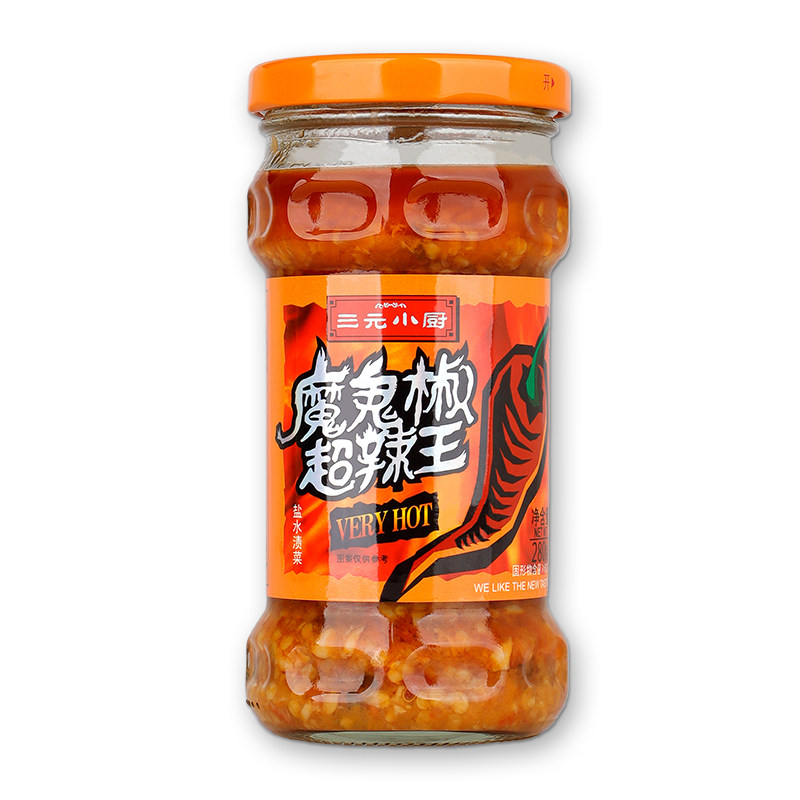 野山椒辣椒酱三元小厨魔鬼辣椒酱超辣王印度辣椒酱商用野山椒鬼椒