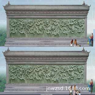 企业景观形象墙石刻图院子九龙屏东石雕厂别墅石质文化墙价格