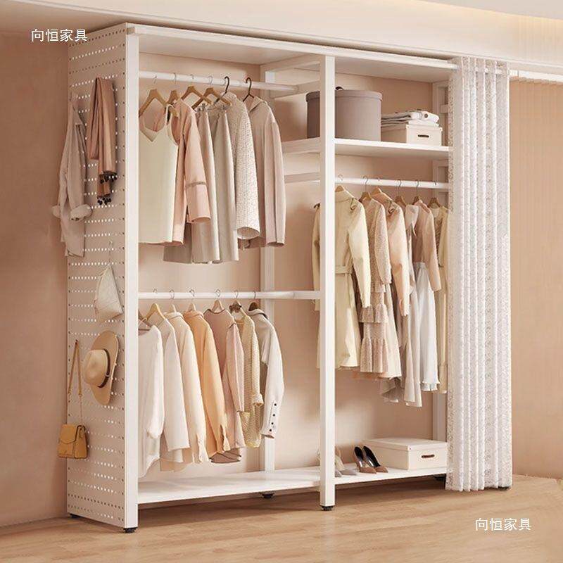 衣帽架洞洞板落地卧室家用挂衣架子衣架置物架简易组装开放式衣柜